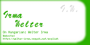 irma welter business card